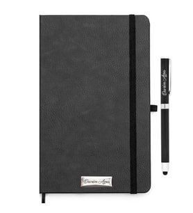 İsme Özel Siyah Defter ve Roller Kalem Seti