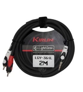 KIRLIN LGY-364L LIGHTGEAR Y-CABLE 2 METRE 3.5 MM TRS - 2 X RCA SES KABLOSU