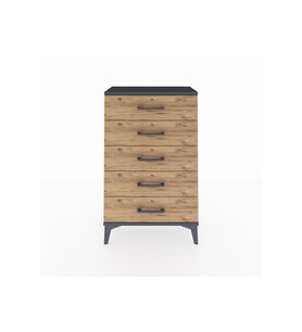 Arges Komodin 5 Çekmeceli 60x30x96 Antrasit-Çam