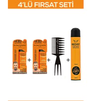 Fontenay Saç Şekillendirici Pudra Toz Wax Ultra Strong +Şekil Tarak'ı  2+Saç Spreyi 2 400ML 4'lü Set