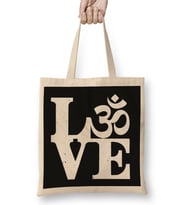 Om Love Om Symbol Bez Çanta Uzun Saplı