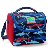 Coral High Erkek Çocuk Okul Beslenme Çantası - Isı Yalıtımlı Lacivert Kırmızı Köpekbalığı Baskılı