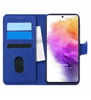 Microsonic Samsung Galaxy A73 5G Kılıf Fabric Book Wallet Lacivert