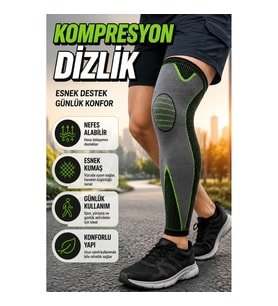 Nefes Alabilir Kompresyon Dizlik Tam Boy Esnek Diz Destekliği Spor Koruyucu