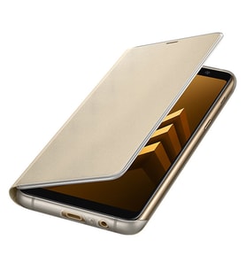 Galaxy A8 Plus (2018) ile Uyumlu Neon Flip Koruyucu Kılıf Altın EF-FA730PFEGWW