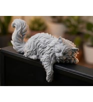 Uzun Tüylü Kedi Monitör Üstü Figürü 3D Baskı Sevimli Masaüstü Dekorasyon Aksesuarı