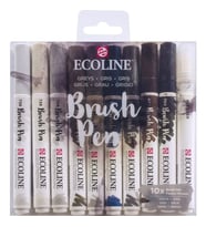 Talens Ecoline Brush Pen 10lu Set Gri Renkler 9805