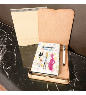 Kadın Doğum Uzmanı Ahşap Kutulu Defter Kalem Set 001