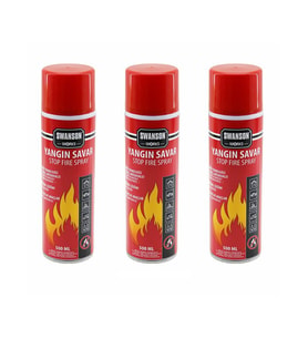 3 ADET YANGIN SÖNDÜRÜCÜ - YANGIN SAVAR SPREY 500ML + 500 ML + 500 ML  EV - OFİS - OTO ARAÇ   ATEŞ BOĞUCU KÖPÜK TABAKA OLUŞTURUR (5343)