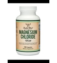 Double Wood Magnesium Chloride (Cloruro De Magnesio) 180 Capsul 1000mg Per Serving, for Sleep, Constipation, Digestion, Bone Health, and Relaxation 3539 (Renksiz)