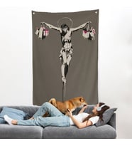 Alışveriş Torbalı İsa Duvar Örtüsü - Christ With Shopping Bags-8094