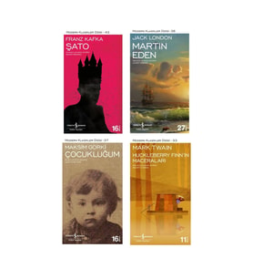 Şato + Martin Eden + Çocukluğum + Huckleberry Finn'in Maceraları- 4 Kitap Set - Iş Bankası Özel Set