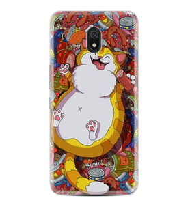 Xiaomi Redmi 8A 8 Pro 9C 9T 10C 11T Pro Kılıf Desenli Silikon Tombul Kedi 1739
