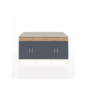 Kronos Konsol 4 Raflı 2 Çekmeceli 4 Kapaklı 176x59x99 Aytaşı-Antrasit/Çam