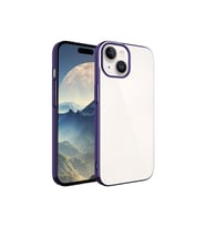 Apple iPhone 15 Plus Uyumlu Kılıf Sert PC Renkli Çerçeveli Zore Riksos Kapak (Koyu Mor)
