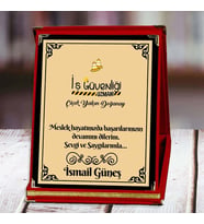 İş Güvenliği Uzmanı Baskılı Plaket (2. Tasarım)  Kişiye Özel (Kırmızı)