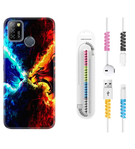 INFINIX Smart 4 5 6 Zero 8 S5 Pro Kılıf Kablo Koruma Spiral Silikon Red Blue Leon 1714