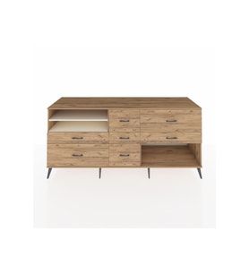 Kronos Konsol 2 Raflı 7 Çekmeceli  220x59x99 Çam-Aytaşı/Çam