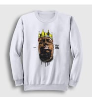 Presmono Unisex Beyaz Crown The Notorious BIG Sweatshirt 40732tt
