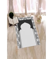 EVDEYA Dijital Baskılı Yıkanabilir Hediyelik Namazlık Seccade 70x130cm, SECCADE-25-GRİ, (Gri)
