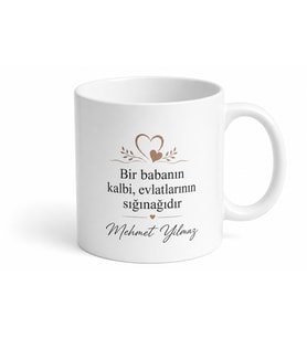 Hassas Kalpli Baba Yazılı Kupa Bardak Babalar Günü Hediyesi Özel Tasarım