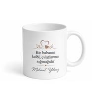 Hassas Kalpli Baba Yazılı Kupa Bardak Babalar Günü Hediyesi Özel Tasarım