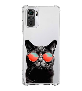 PrintiFy Xiaomi Redmi 10 2022 Uyumlu Kedi 3 Baskılı Şeffaf Köşe Korumalı Antişok Kılıf