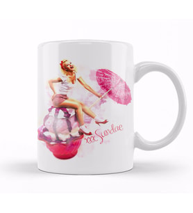 Ice Cream Umbrella Pinup Bow Kupa Bardak Porselen