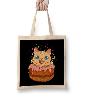Birthday Cake Cat Surprise Kitty Bez Çanta Uzun Saplı