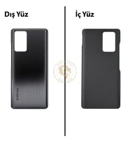 Infinix Note 10 Pro Siyah Uyumlu Arka Kapak Arka Cam Batarya Pil Kapağı Lazer Kesim Back Cover