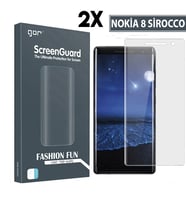 Gor Nokia 8 Sirocco 3d Kavisli Full Darbe Emici Ekran Koruyucu 2 Adet Set-(5775) — Renk: Şeffaf 2