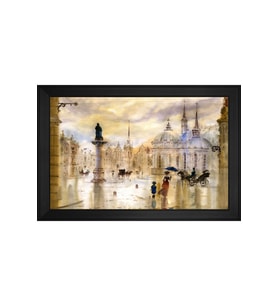 Manzara Temalı Kanvas Tablo 80 x 110 cm Siyah Çerçeve