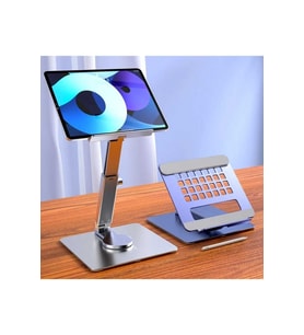 Alüminyum, Açı ve Yükseklik Ayarlı 360° Dönen Masaüstü Telefon Laptop, Macbook İpad ve Tablet Standı