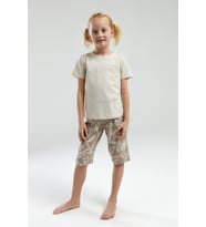 Arnetta 3301 Garson Nature Lover Kız Çocuk Bisiklet Yaka Kısa Kol Kapri Pijama Takım