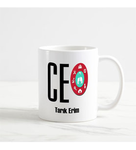 Kişiye Özel Ceo Kupa Bardak (2. Tasarım) (Beyaz)