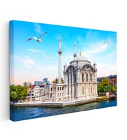 Kanvas Tablo Ortaköy Camii İskele Meydanı Şehir Mimari Tablo Ev Ofis Duvar Dekoru