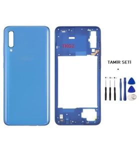 Samsung Galaxy A70 - SM-A705F FULL Kasa Arka Kapak Takım MAVİ - TAMİR SETİ