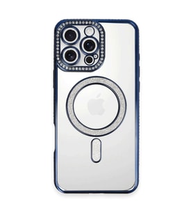 Apple İphone 16 Pro Max Kılıf Joke Simli Magneticsafe Kılıf - Lacivert