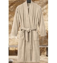 Bicomi Ultra Emici & Cilt Dostu %100 Pamuklu Bej Kimono Bornoz
