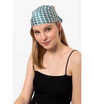 Geometrik Desen Mavi Kenar Fular Bandana (Karışık)