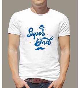 Babalar Günü Kahraman Super Dad T shirt (Beyaz)