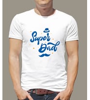 Babalar Günü Kahraman Super Dad T shirt (Beyaz)
