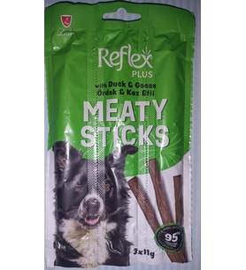 Reflex Plus Meaty Sticks Ördek ve Kaz Etli Tahılsız Köpek Ödül Çubuğu 3x11 Gr