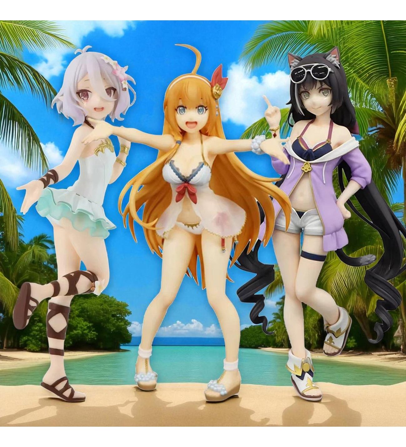 Re:Dive フィギュア 3体セット Pecorine Kokkoro Princess Connect Re:Dive 3lü Anime Figür Seti Pecorine Kokoro