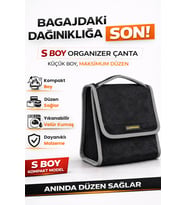 Oto Bagaj Organizer Bagaj Çantası S Boy Kaymaz Cırt Bantlı Velur Kompakt Düzenleyici