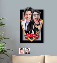 BK Gift Kişiye Özel İsimli Sevgililer Karikatürlü 3D Ahşap Tablo-6