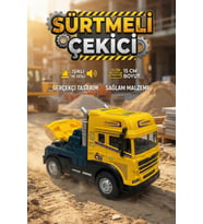 Işıklı Sesli Sürtmeli Çekici Kamyon Die-Cast Oyuncak Araba 15 cm