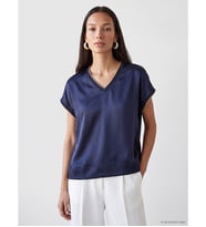 LCW EVERYDAY Lacivert V Yaka Oversize Kadın Tişört