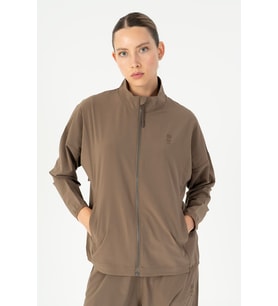 Maraton Comfort Kadın Dik Yaka Açık Kahve Tracktop