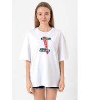 Fargo Ralph's Corner Diner Beyaz Kadın Oversize Tshirt